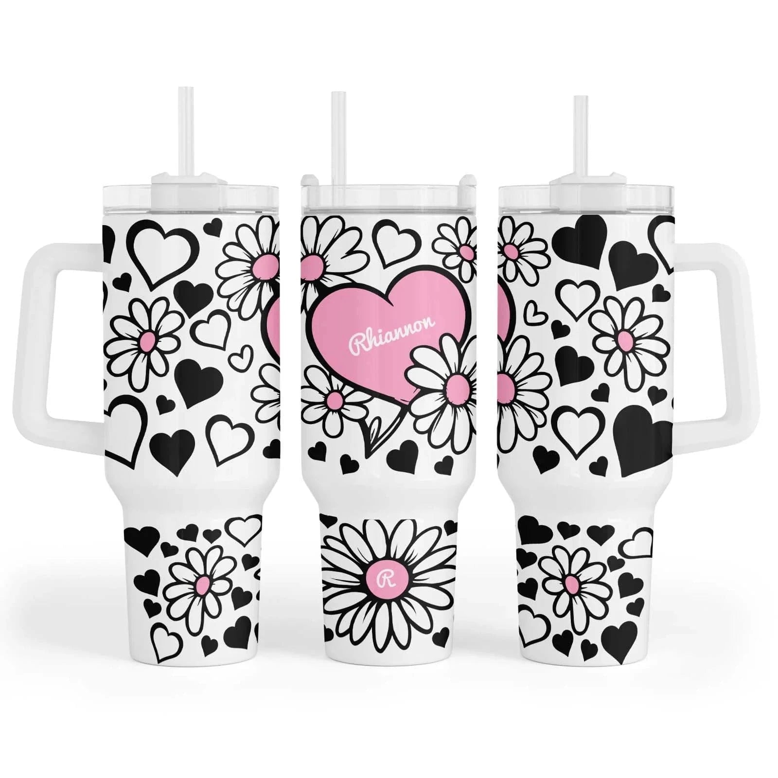Personalised Daisy Hearts - 40oz Maxi Cup